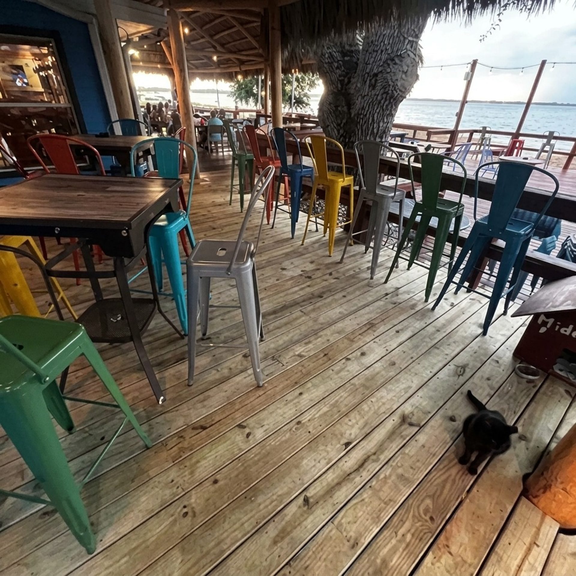 The lakeside patio